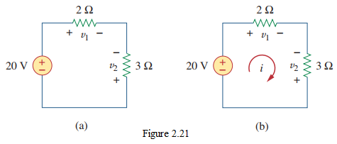 Figure 2.21 Circuit for Example 2.5.
