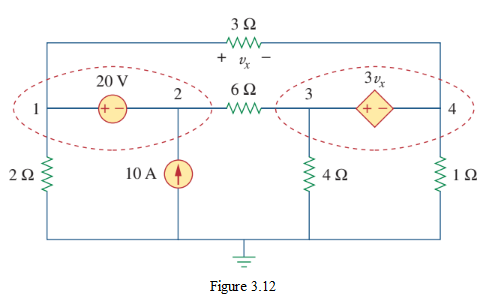 Figure 3.12 Circuit for Example 3.4.